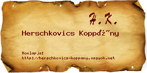 Herschkovics Koppány névjegykártya
